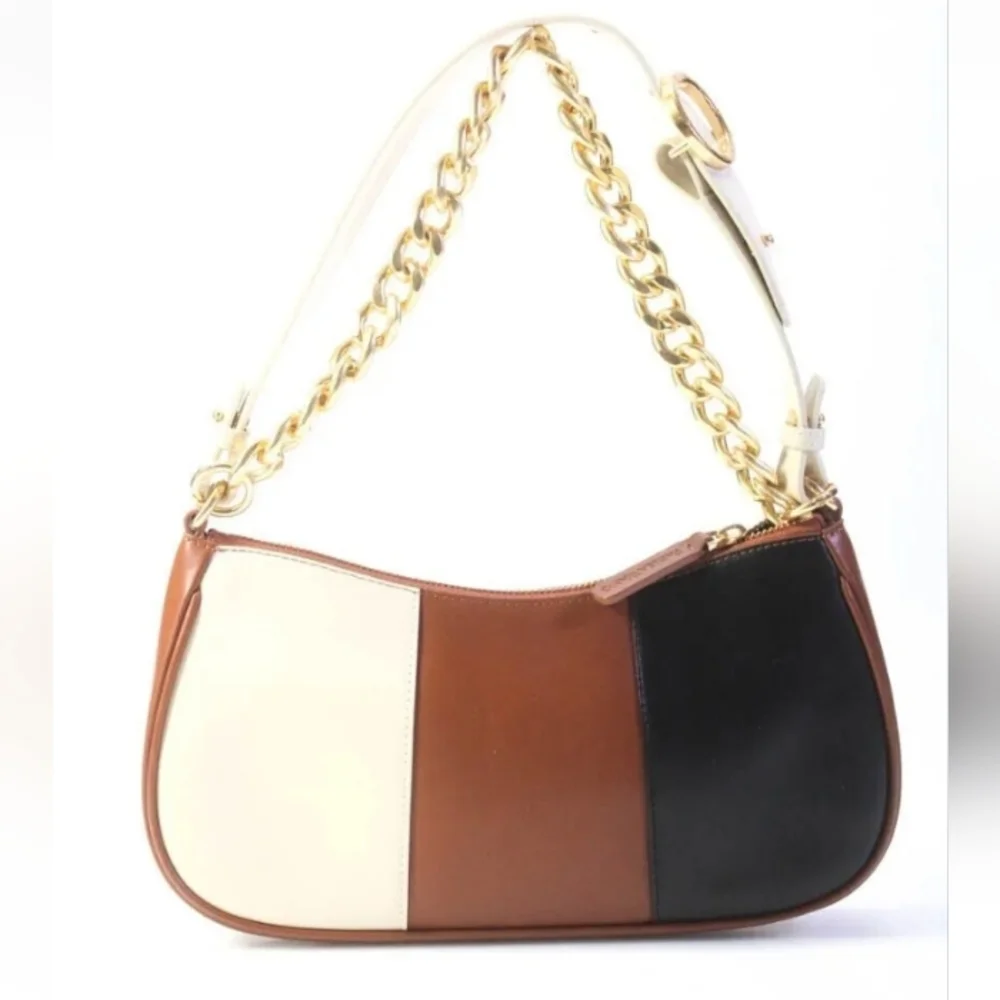 Parisa Wang Charmed Colourblock Leather Baguette with Chain - Picture 2 of 5